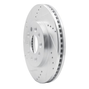 Ford Freestar Brake Rotor (1) - Front Left - R1 Concepts - Drilled & Slotted - Silver - `04-`07